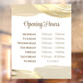 Gold Paint Bruskes openingstijden Raamsticker (Vel 2)