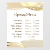 Gold Paint Bruskes openingstijden Raamsticker (Vel)