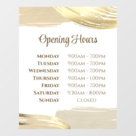 Gold Paint Bruskes openingstijden Raamsticker