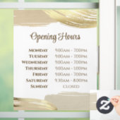 Gold Paint Bruskes openingstijden Raamsticker (Huis)