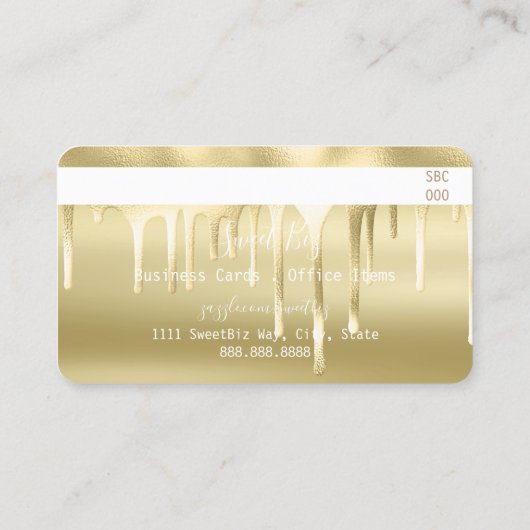 Gold Paint Drip-krediet Visitekaartje (Achterkant)