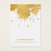 Gold Paint Splash Earring Display Card Visitekaartje (Voorkant)