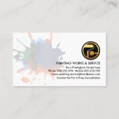 Gold Paint Splatter Home Brush Visitekaartje (Achterkant)