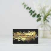 Gold Paint Splatter Home Painting Visitekaartje (Staand voorkant)