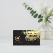 Gold Paint Splatter Painter Service Visitekaartje (Staand voorkant)