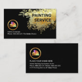 Gold Paint Splatter Painter Service Visitekaartje (Voorkant / Achterkant)