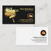 Gold Paint Splatter Roller Penseel verven Visitekaartje (Voorkant / Achterkant)