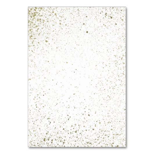 Gold Paint Splatter tabelnummer Kaart (Achterkant)