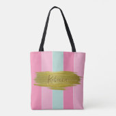 Gold Paint Stroke Colorful Stripes - Canvas tas (Achterkant)
