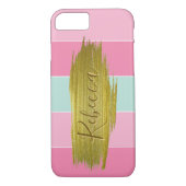 Gold Paint Stroke Colorful Stripes - iPhone Case (Achterkant)