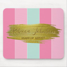 Gold Paint Stroke Colorful Stripes - Mousepad Muismat