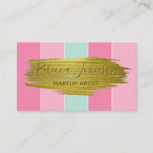Gold Paint Stroke Colorful Stripes - Visitekaartje