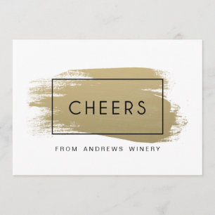 Gold Painted Corporate Holiday Kaart