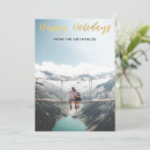 Gold Painting Prettige feestdagen Kerstmis Feestdagenkaart (Staand voorkant)