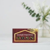 Gold Painting Tools On Building Frame Visitekaartje (Staand voorkant)
