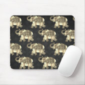 Gold Paisley Floral Elephant, Damask- Personalized Muismat (Met muis)