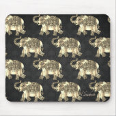 Gold Paisley Floral Elephant, Damask- Personalized Muismat (Voorkant)