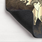 Gold Paisley Floral Elephant, leder look Muismat (Hoek)