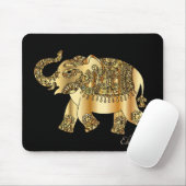 Gold Paisley Floral Elephant - op maat gemaakt Muismat (Met muis)