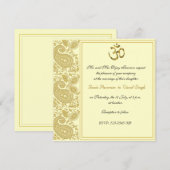 Gold paisley Hindu bruiloft Kaart (Voorkant / Achterkant)