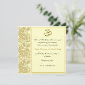 Gold paisley Hindu bruiloft Kaart (Staand voorkant)