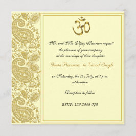 Gold paisley Hindu bruiloft Kaart