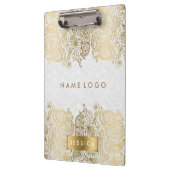 Gold Paisley-kant met witte achtergrond Klembord (Links)