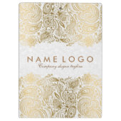 Gold Paisley-kant met witte achtergrond Klembord (Achterkant)