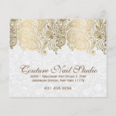 Gold paisley Lace White Achtergrond Flyer (Achterkant)
