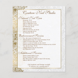 Gold paisley Lace White Achtergrond Flyer