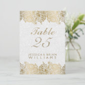 Gold Paisley-logo op wit tabelnummer Kaart (Staand voorkant)