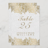 Gold Paisley-logo op wit tabelnummer Kaart (Voorkant / Achterkant)