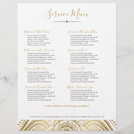 Gold  Paisley Mandala Flyer (Voorkant)