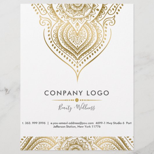 Gold  Paisley Mandala Flyer (Achterkant)