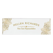 Gold Paisley Mandala Naambadge (Voorkant)