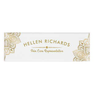 Gold Paisley Mandala Naambadge