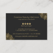 Gold Paisley Mandala op Dar Grey Visitekaartje (Achterkant)