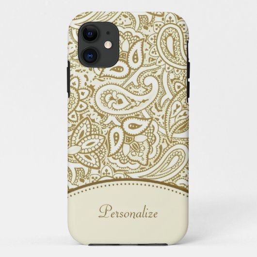 Gold Paisley Pattern Case-Mate iPhone Case (Achterkant)