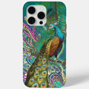 Gold Paisley Peacock & Feathers iPhone 15 Pro Max Hoesje