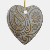 Gold Paisley Print kerstversiering Keramisch Ornament (Rechts)