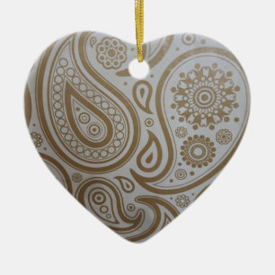 Gold Paisley Print kerstversiering Keramisch Ornament