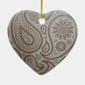Gold Paisley Print kerstversiering Keramisch Ornament (Achterkant)