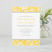 Gold Paisley Wedding-uitnodigingen Kaart (Staand voorkant)