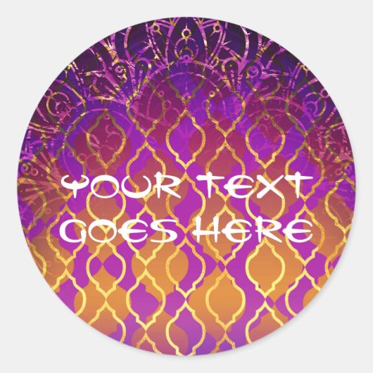 Gold Palace Arabische Nachten Sweet 16 Verjaardags Ronde Sticker (Voorkant)