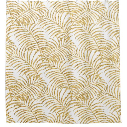 Gold Palm Bath Shower Curtain Douchegordijn (Voorkant)