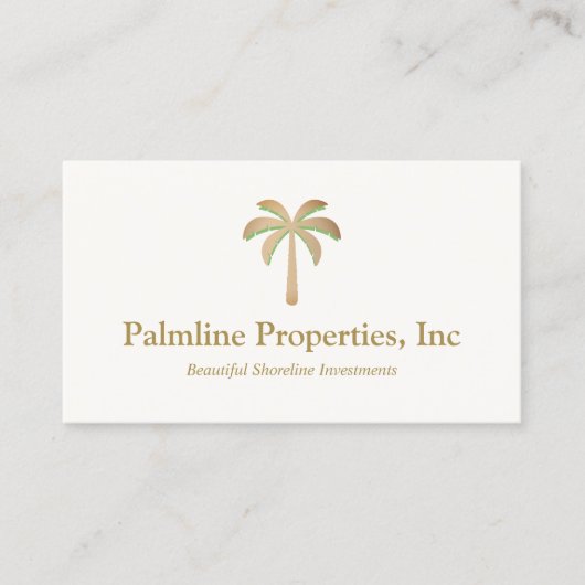 Gold Palm Beach Front Real Estate Calling Ca Contactkaartje (Voorkant)