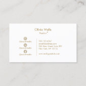 Gold Palm Beach Front Real Estate Calling Ca Contactkaartje (Achterkant)