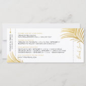 Gold Palm Boarding Pass Beach Save the Date (Achterkant)