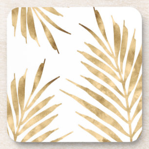 Gold Palm Fronds Bier Onderzetter
