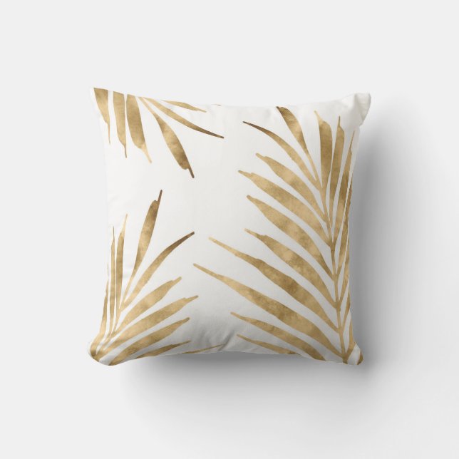 Gold Palm Fronds Kussen (Voorkant)